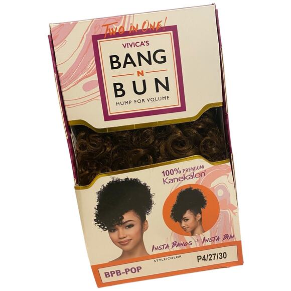 Vivica A Fox Bang-N-Bun Curly Hairpiece Wig P4/27/30 NWT - A836W-4 - Picture 11 of 11